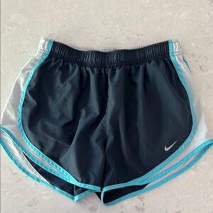 Nike Blue and Gray Athletic Shorts with Moisture-Wicking Technology